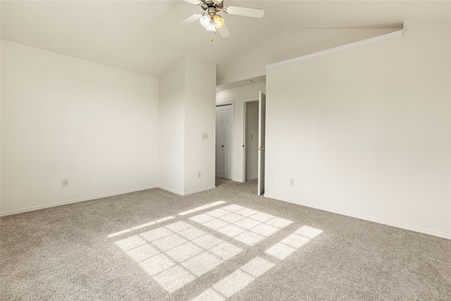 603 Luella Ln, Missoula, MT 59801 - empty room with carpet flooring, ceiling fan, and vaulted ceiling