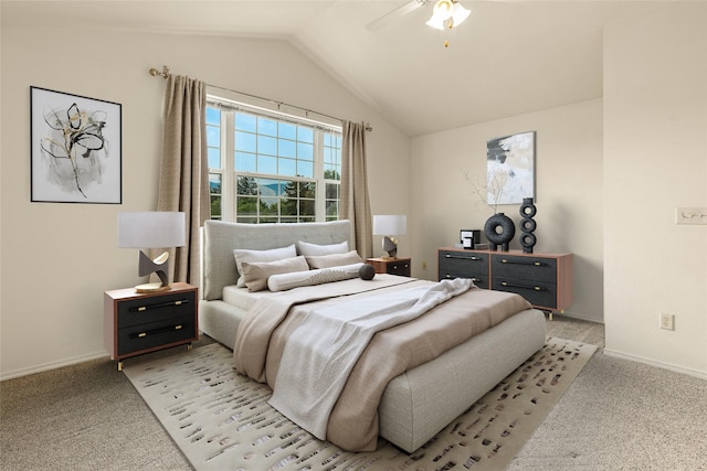 603 Luella Ln, Missoula, MT 59801 - bedroom with vaulted ceiling, light carpet, and ceiling fan