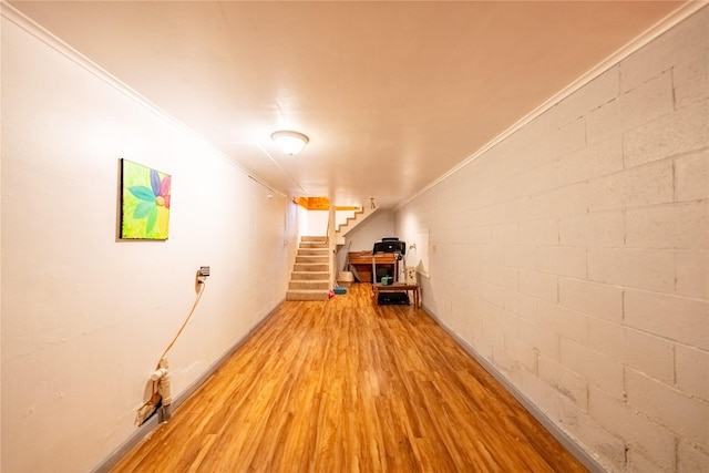 38534 US Highway 2, Libby, MT 59923 - finished basement with wood finished floors, stairway, and ornamental molding