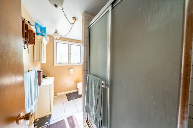 38534 US Highway 2, Libby, MT 59923 - full bath featuring vanity, a stall shower, and tile patterned flooring