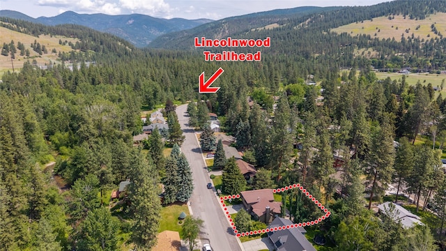 4280 Fox Farm Rd, Missoula, MT 59802 - aerial view of property's location with property parcel outlined and mountains