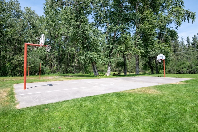 4280 Fox Farm Rd, Missoula, MT 59802 - view of basketball court featuring community basketball court and a lawn