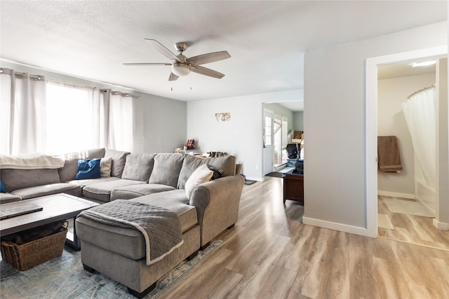 3265 US Highway 2 W, Kalispell, MT 59901 - living area with a ceiling fan and light wood finished floors