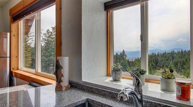 18998 Oris Ln, Florence, MT 59833 - kitchen view of a textured wall and a sink
