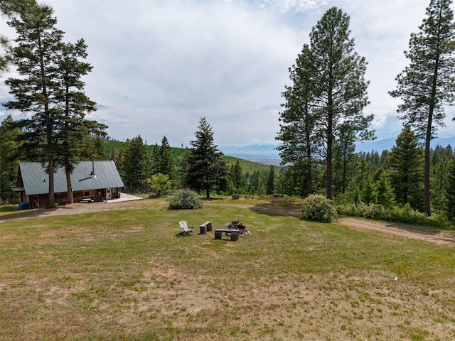18998 Oris Ln, Florence, MT 59833 - view of grassy yard featuring a wooded view and a pole building