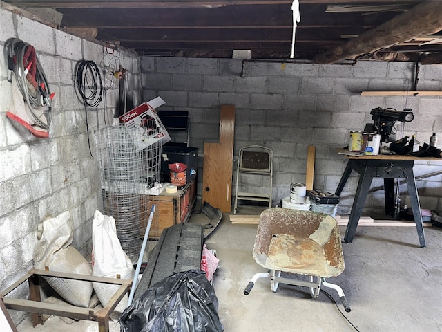 34 E Summit St, Butte, MT 59701 - unfinished below grade area featuring concrete block wall