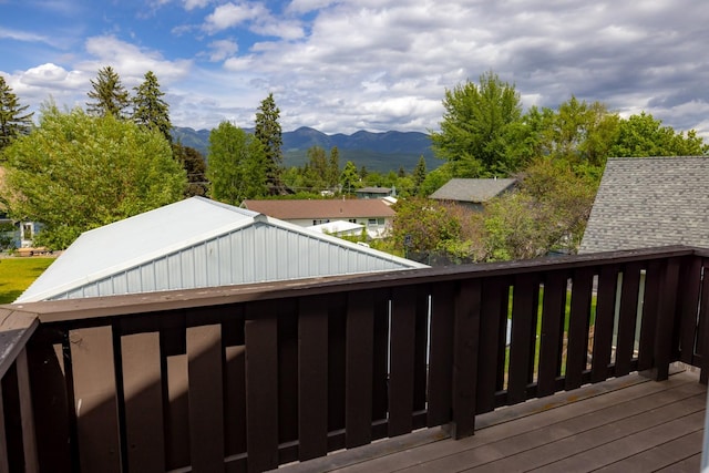 443 Karrow Ave, Whitefish, MT 59937 - deck featuring a mountain view