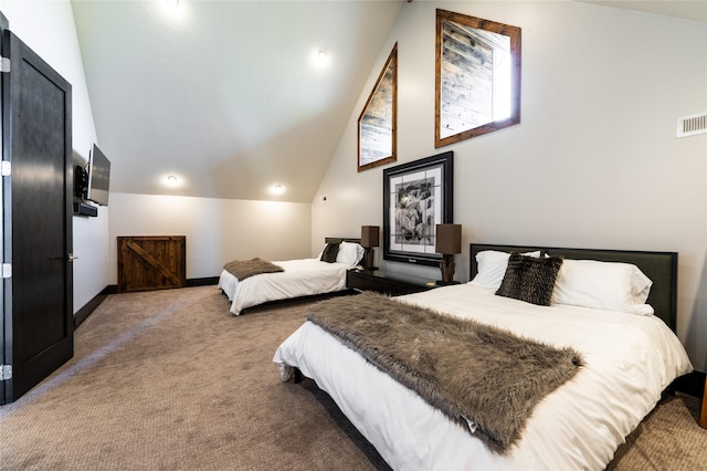 155 Peacemaker Rdg, Belt, MT 59412 - bedroom featuring carpet and vaulted ceiling