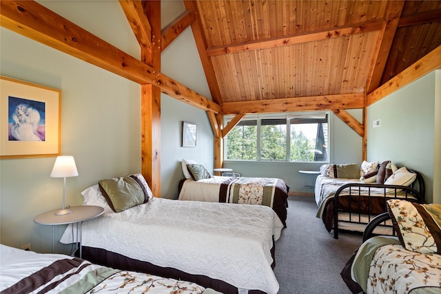 100 Deep Bay Dr, Lakeside, MT 59922 - carpeted bedroom featuring wood ceiling