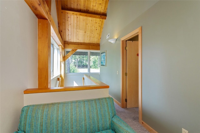 100 Deep Bay Dr, Lakeside, MT 59922 - hall with wood ceiling and carpet