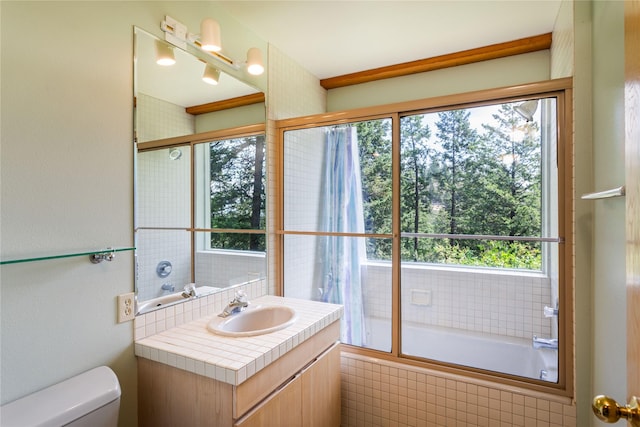 100 Deep Bay Dr, Lakeside, MT 59922 - full bath featuring plenty of natural light, vanity, and tiled shower / bath
