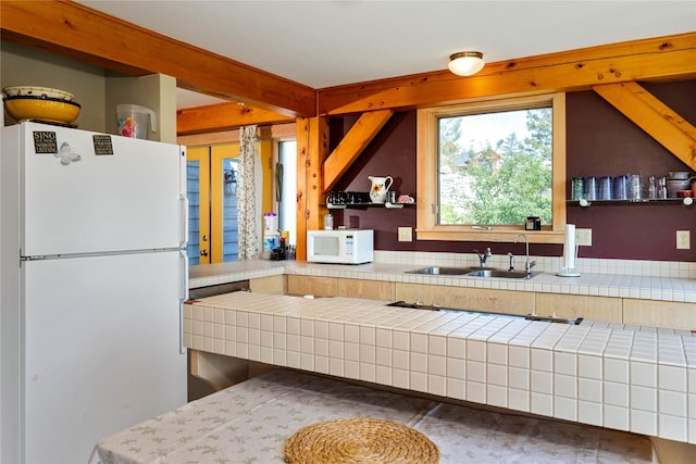 100 Deep Bay Dr, Lakeside, MT 59922 - kitchen with white appliances and a sink