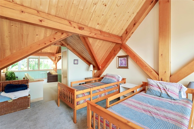 100 Deep Bay Dr, Lakeside, MT 59922 - bedroom with carpet flooring and wooden ceiling