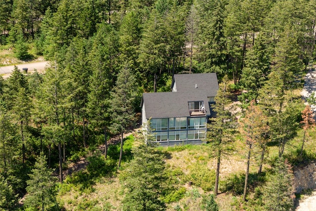 100 Deep Bay Dr, Lakeside, MT 59922 - aerial view of property and surrounding area with a forest
