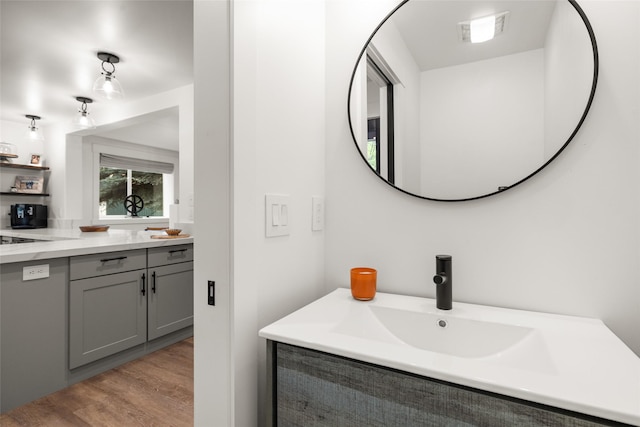 441/443 Karrow Ave, Whitefish, MT 59937 - bathroom featuring vanity and wood finished floors