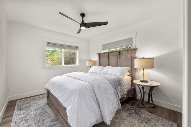 441/443 Karrow Ave, Whitefish, MT 59937 - bedroom with wood finished floors and ceiling fan