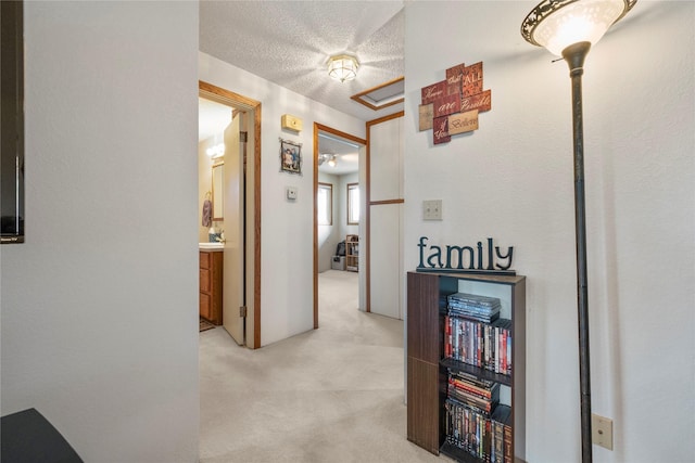 305 S Dell Dr, Havre, MT 59501 - hall featuring light carpet and a textured ceiling