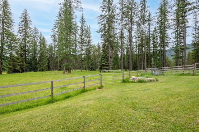 6611 Packer Creek Rd, Haugan, MT 59842 - view of yard featuring a wooded view and a gate