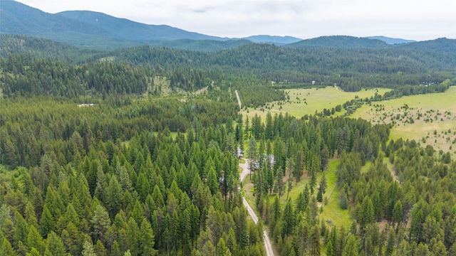 6611 Packer Creek Rd, Haugan, MT 59842 - mountain view featuring a heavily wooded area