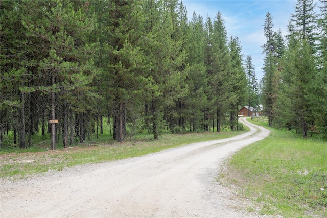 6611 Packer Creek Rd, Haugan, MT 59842 - view of dirt / gravel road with a wooded view