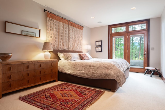 6601 Russian Joe Rd, Missoula, MT 59802 - bedroom featuring access to exterior, carpet, and recessed lighting