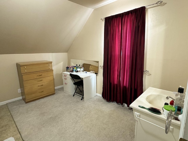 2527 1st Ave S, Great Falls, MT 59401 - home office featuring vaulted ceiling and light colored carpet