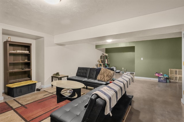 704 43rd St N, Great Falls, MT 59405 - living room featuring baseboards and a textured ceiling