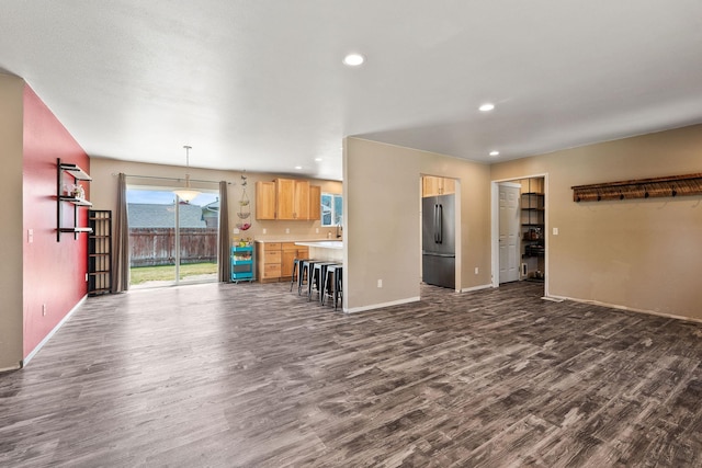 2150 Teal Dr, Kalispell, MT 59901 - living area featuring dark wood-type flooring and recessed lighting