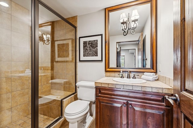 153 Slopeside Dr Unit 14, Whitefish, MT 59937 - full bath featuring vanity, a shower stall, and a chandelier