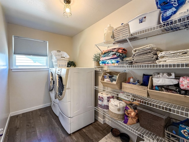 2876 Twilight Ave, Helena, MT 59601 - laundry area featuring separate washer and dryer and dark wood-style flooring