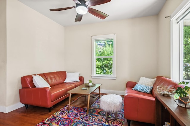 915 3rd St, Missoula, MT 59802 - living area with wood finished floors and a ceiling fan