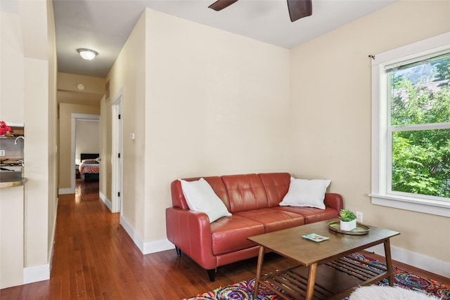915 3rd St, Missoula, MT 59802 - living room with wood-type flooring and ceiling fan
