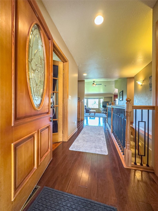 3640 Jack Dr, Missoula, MT 59803 - entryway with dark wood-style flooring, ceiling fan, and recessed lighting