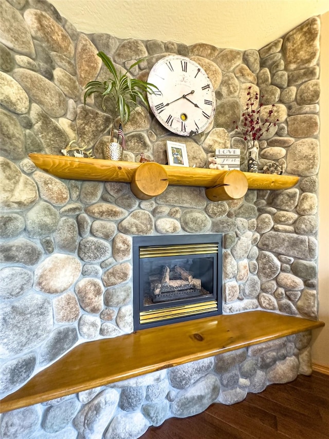 3640 Jack Dr, Missoula, MT 59803 - detailed view of wood finished floors and a fireplace