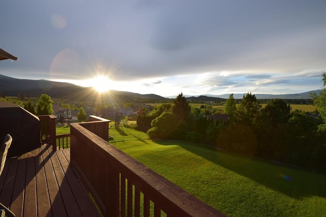 3640 Jack Dr, Missoula, MT 59803 - wooden terrace with a mountain view and a yard