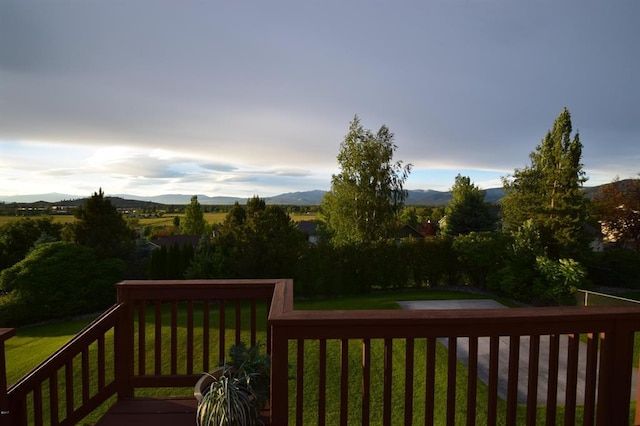 3640 Jack Dr, Missoula, MT 59803 - wooden deck featuring a yard and a mountain view