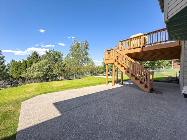 3640 Jack Dr, Missoula, MT 59803 - view of patio featuring a wooden deck and stairs