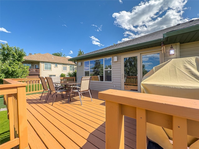 3640 Jack Dr, Missoula, MT 59803 - wooden deck with outdoor dining area