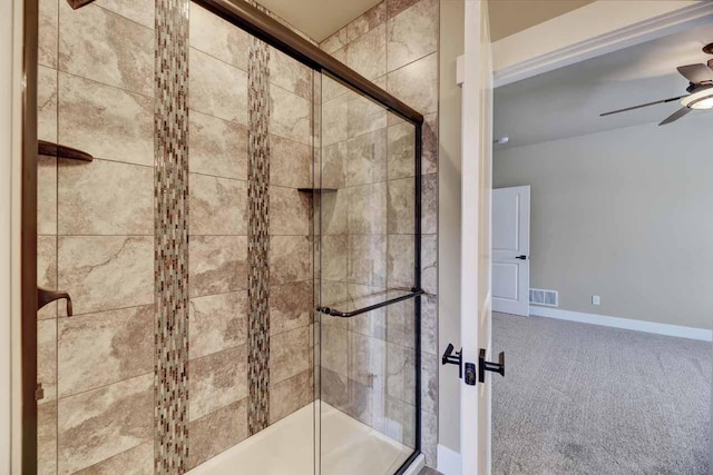 2909 Travis Ave, Helena, MT 59601 - full bathroom with a ceiling fan and a shower stall
