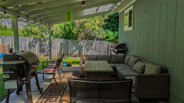 181 Ridgeway Dr, Lolo, MT 59847 - view of patio / terrace featuring outdoor lounge area and grilling area