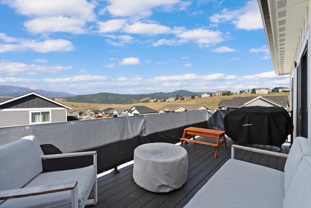 7070 Max Dr, Missoula, MT 59803 - wooden deck featuring grilling area and a mountain view