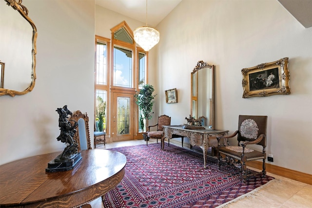 424 Saddle Ridge Rd, Hamilton, MT 59840 - entryway with high vaulted ceiling and baseboards