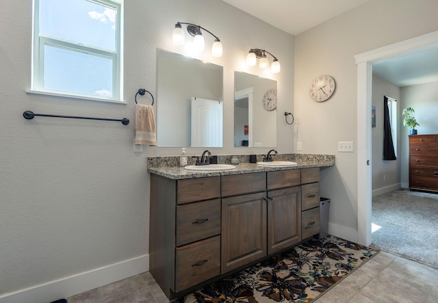 2110 Spring Wheat Loop, East Helena, MT 59635 - bathroom with double vanity and tile patterned flooring