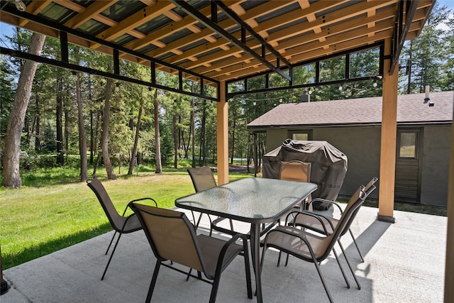 128 Mallard Loop, Whitefish, MT 59937 - view of patio featuring outdoor dining area and grilling area