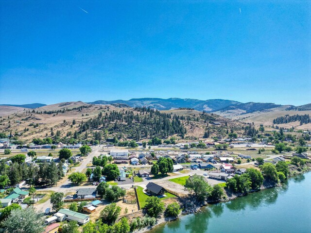 309 Stanton St, Plains, MT 59859 - aerial view of residential area featuring a water and mountain view