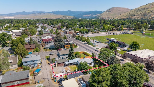 2515 S Higgins Ave, Missoula, MT 59801 - aerial view of property and surrounding area with mountains and property parcel outlined