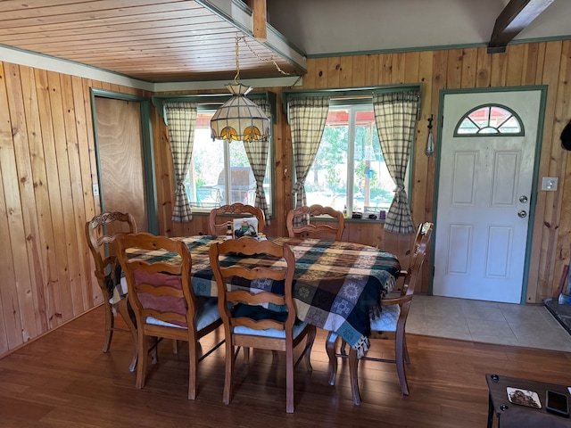 30 Idle Hour Way, Clinton, MT 59825 - dining room with wooden walls, plenty of natural light, and wood finished floors