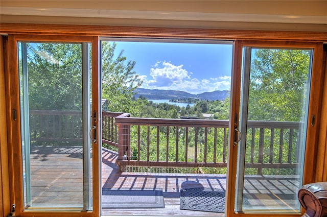 8319 Canyon Ferry Rd, Helena, MT 59602 - entryway featuring a water and mountain view and plenty of natural light