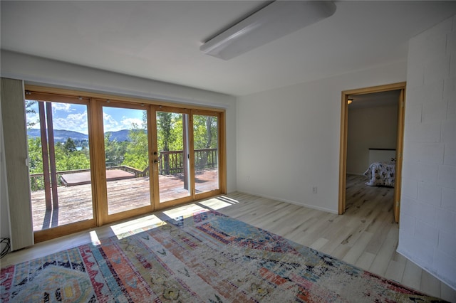 8319 Canyon Ferry Rd, Helena, MT 59602 - unfurnished room with light wood-style floors and a mountain view