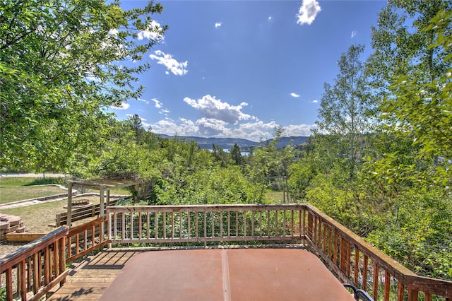 8319 Canyon Ferry Rd, Helena, MT 59602 - view of patio / terrace with a mountain view